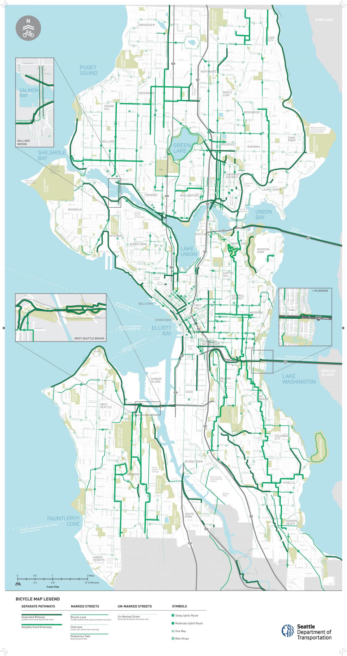 Mapa da faixa de rodagem de Seattle