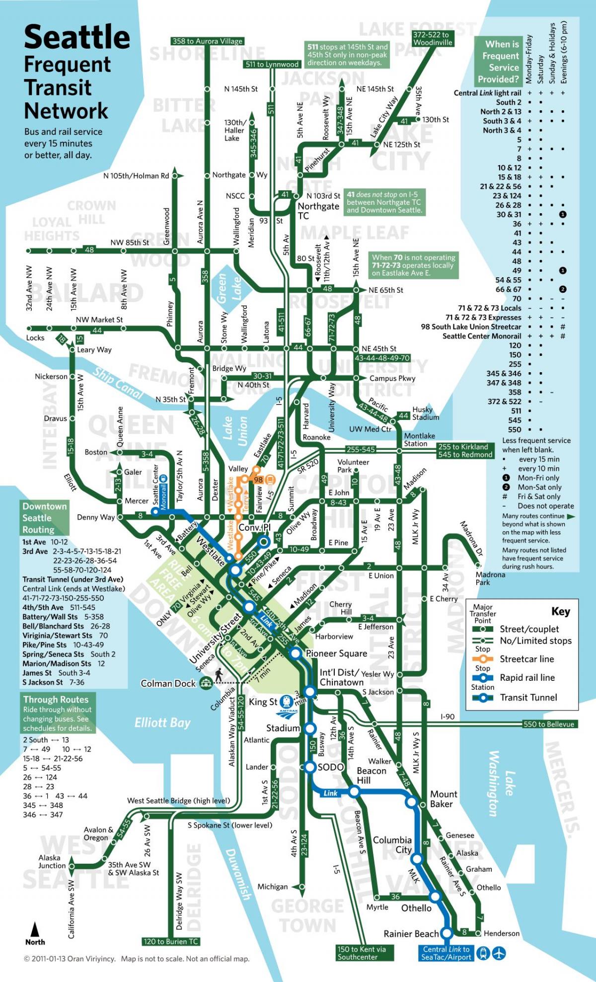 Mapa da rodoviária de Seattle
