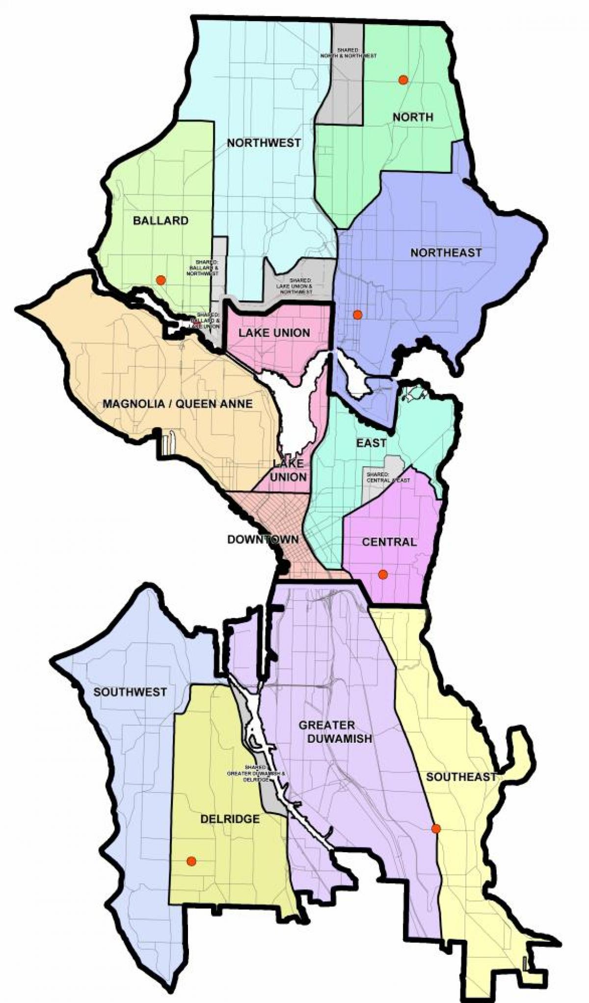 Mapa do distrito de Seattle