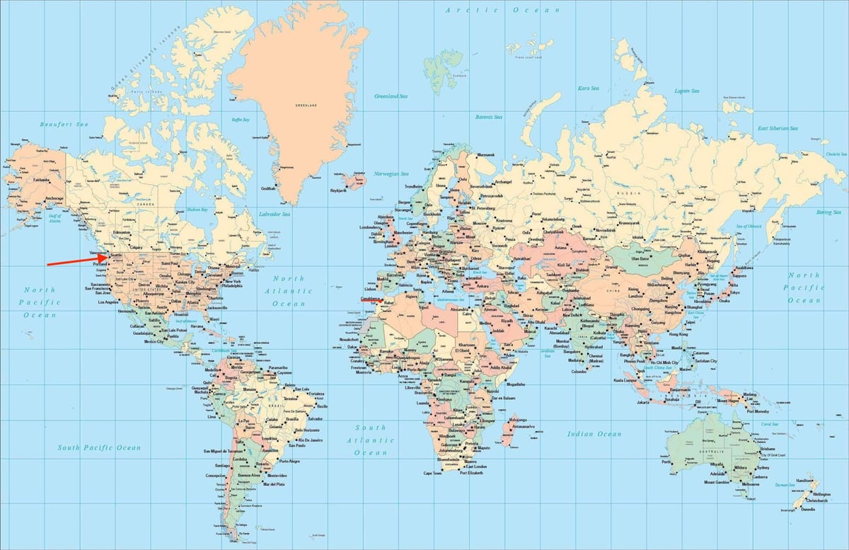 Localização de Seattle no mapa do mundo
