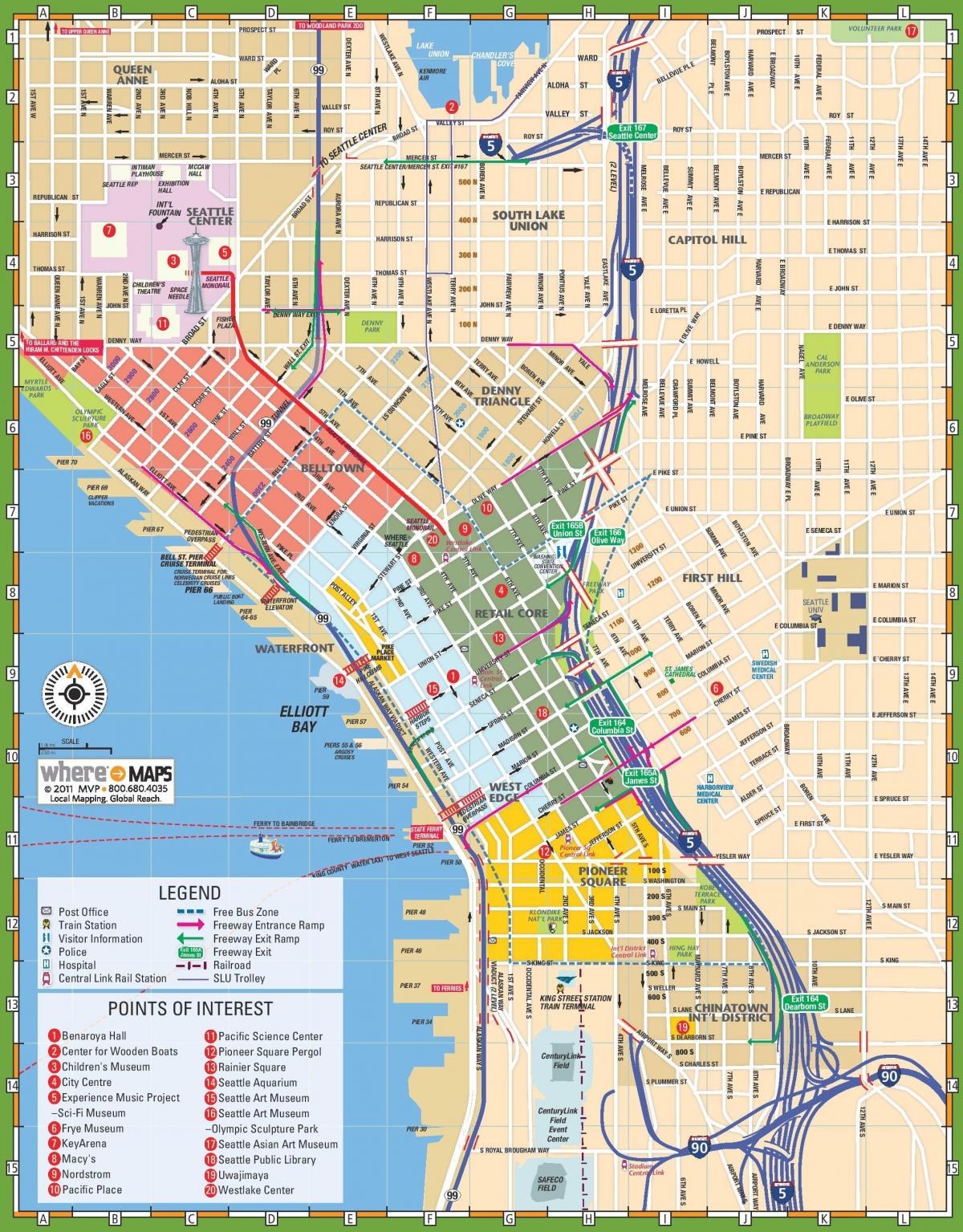 Mapa turístico de Seattle