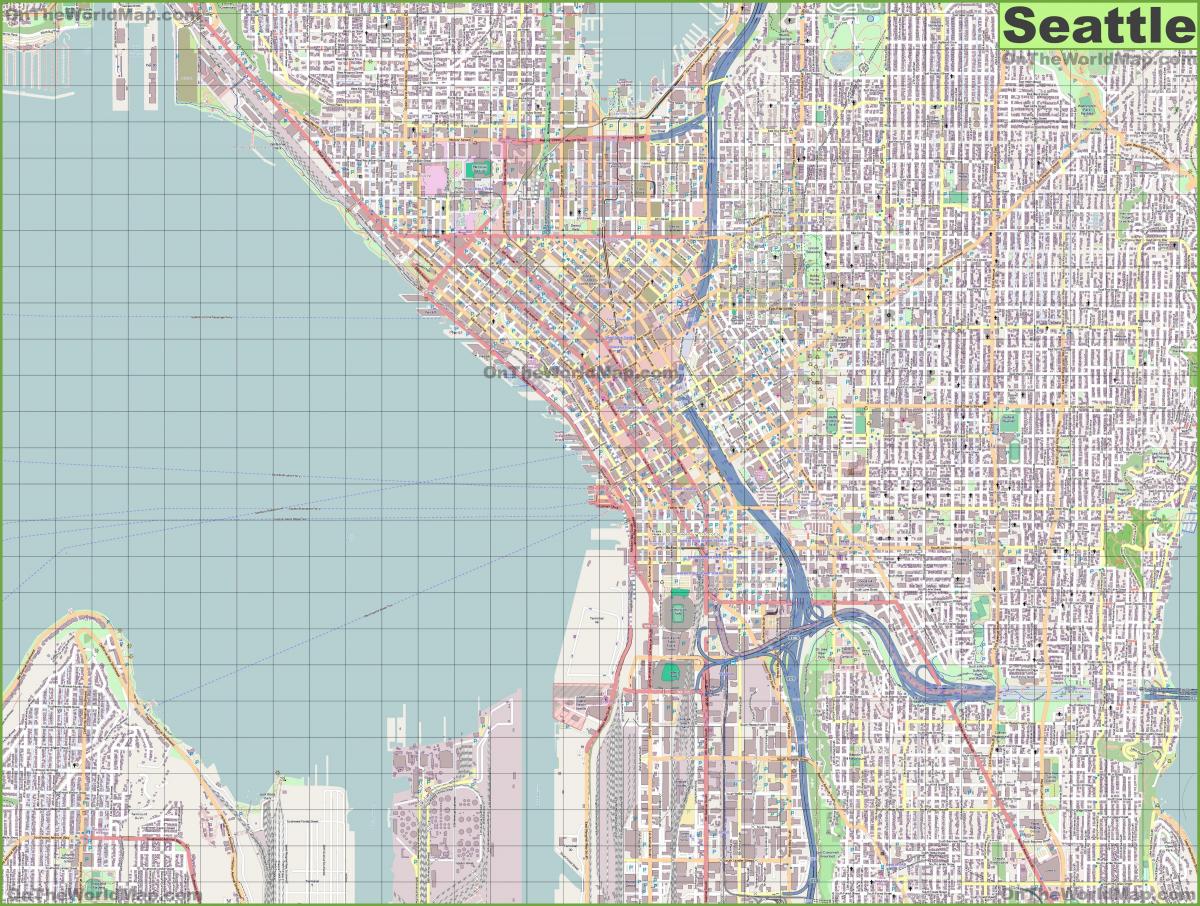 Mapa das ruas de Seattle