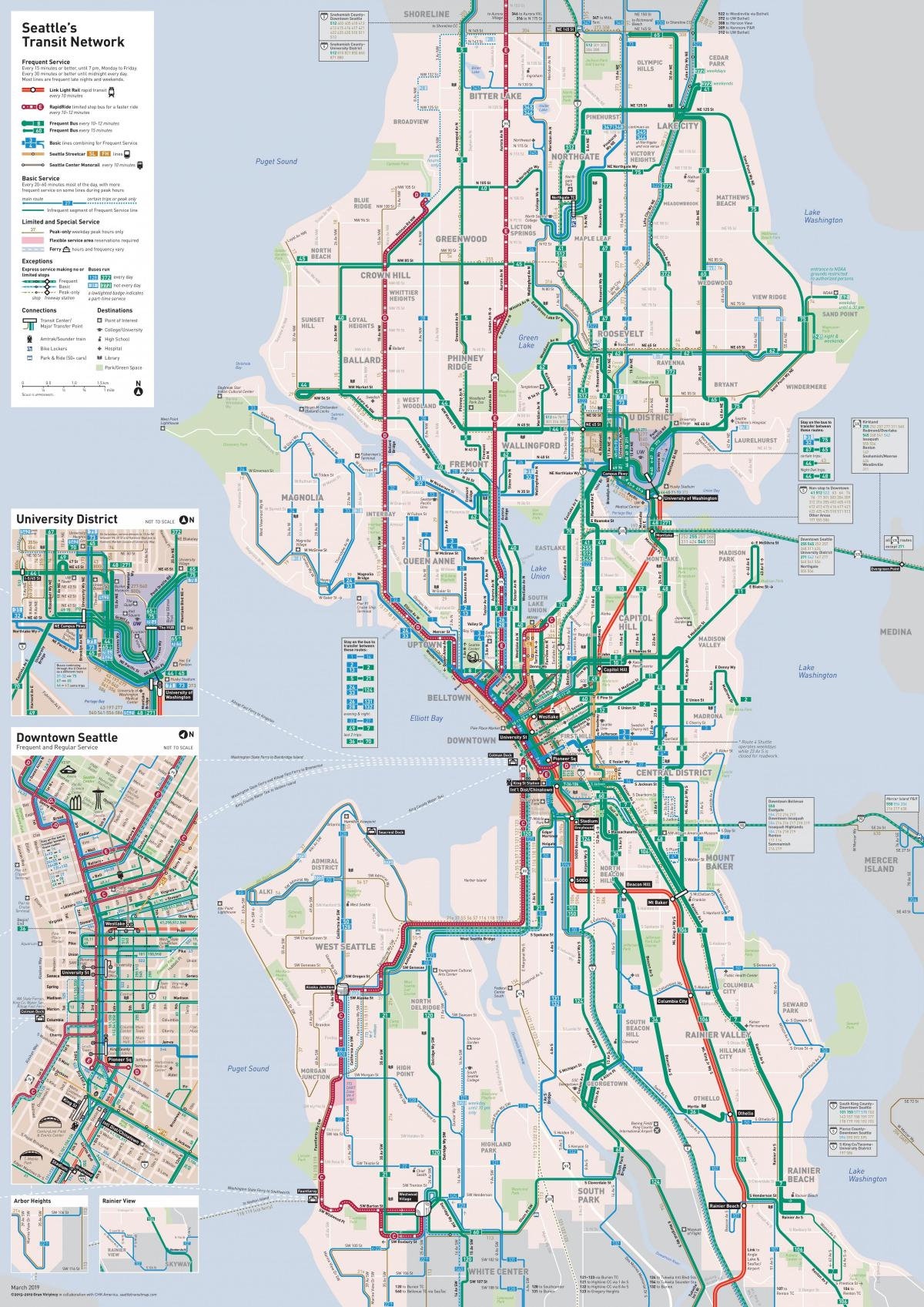 Mapa de transporte de Seattle